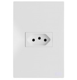 Conjunto Tomada 20a Horizontal 4x2 - RECTA BRANCO SATIN FOSCO